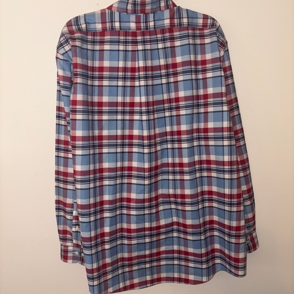 Brooks Brothers XXL Red White Blue Plaid Regent Collared Long Sleeve Shirt - Picture 7 of 7